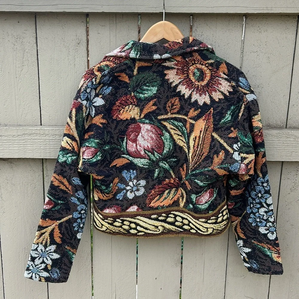 Painted Pony Vintage Tapestry Jacket Bohemian Boho Western Cottagecore Floral S - Picture 4 of 5